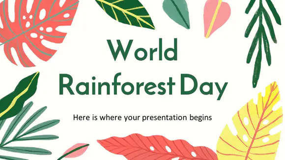 世界雨林日专题介绍PPT模板