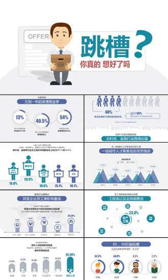 公司企业人事部门员工跳槽PPT模板