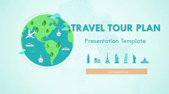环球旅游计划PPT免费模板