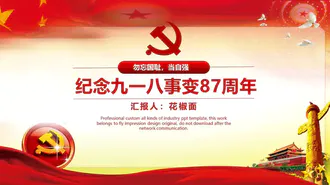 纪念九一八事变爱国主义教育PPT课件