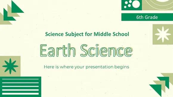 中学六年级理科：地球科学讲座PPT模板