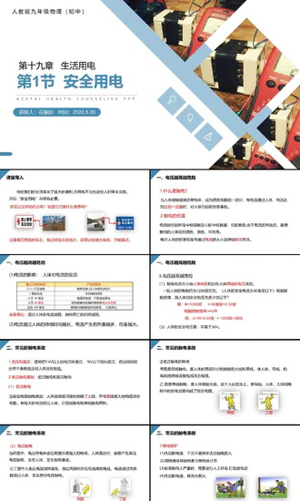 人教版初中物理安全用电常识PPT教学课件