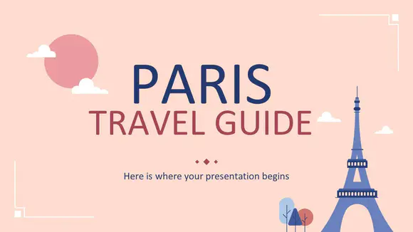 旅游指南：巴黎介绍PPT模板