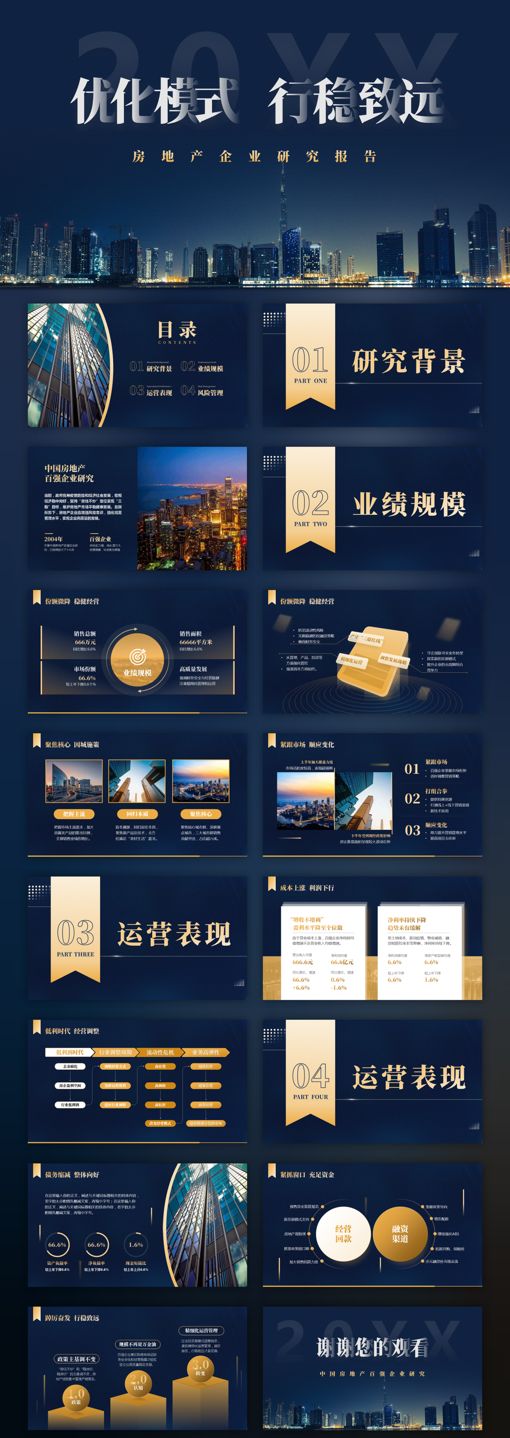 优化模式行稳致远PPT模板预览图