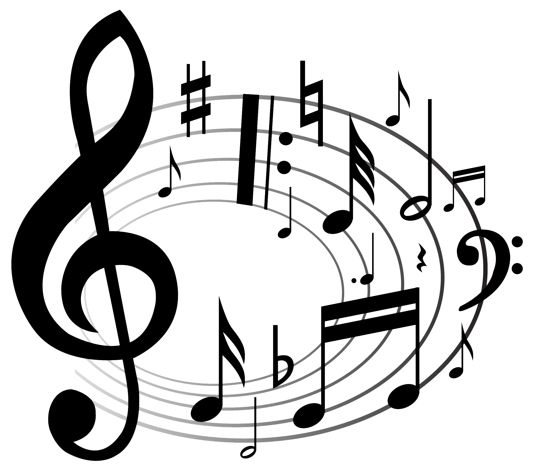 音乐矢量图漩涡形音符png