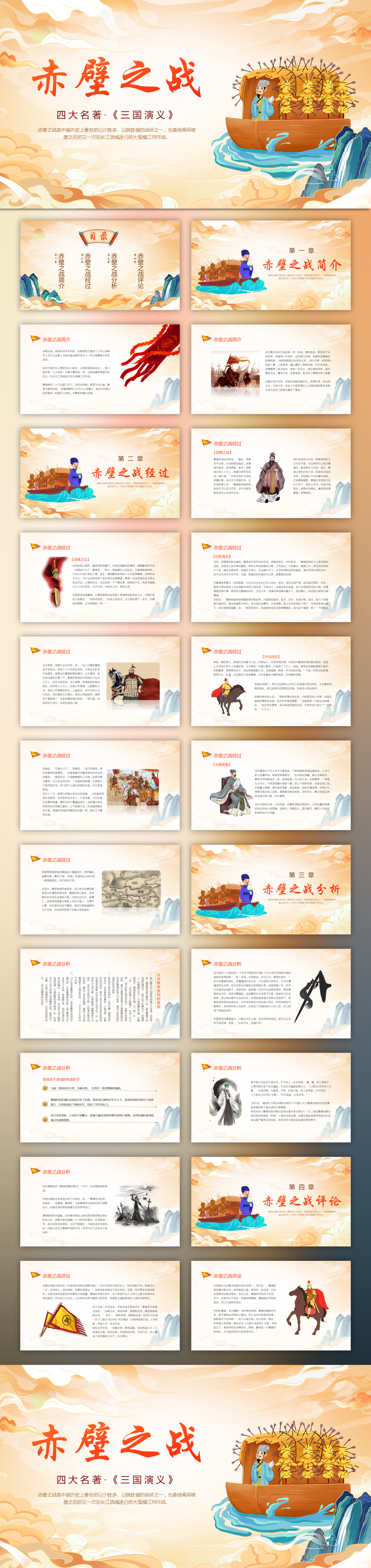 《三国演义》赤壁之战的故事PPT模板预览图
