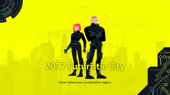 2077未来城市展示PPT模板