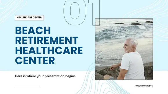 海滩退休保健中心介绍PPT模板
