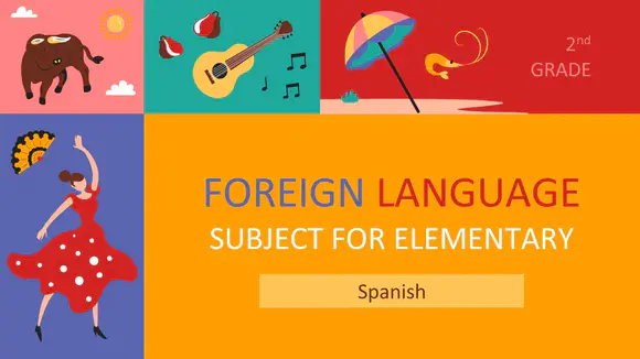 小学二年级外语科目：西班牙语授课PPT模板