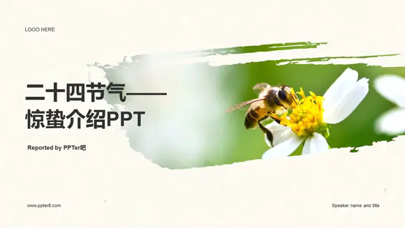 二十四节气惊垫介绍小蜜蜂采蜜PPT模板