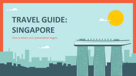 旅游指南：新加坡介绍PPT模板