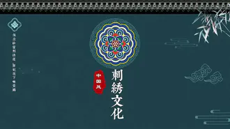 中国风传统刺绣文化介绍PPT课件