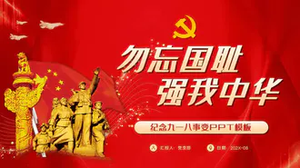 九一八勿忘国耻强我中华党政PPT模板