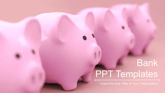 粉色小猪背景免费PPT模板
