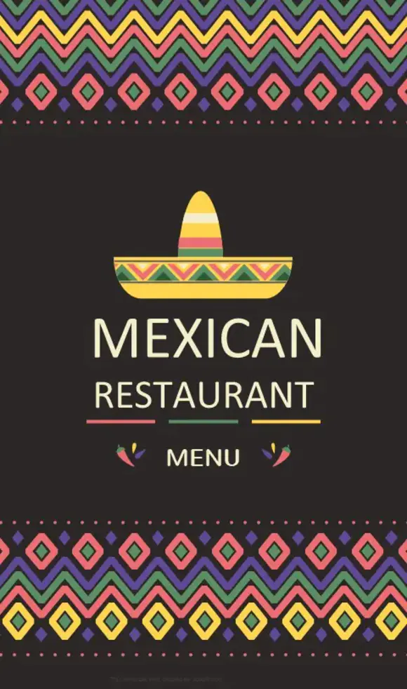 墨西哥餐厅菜单竖版手机专用PPT模板