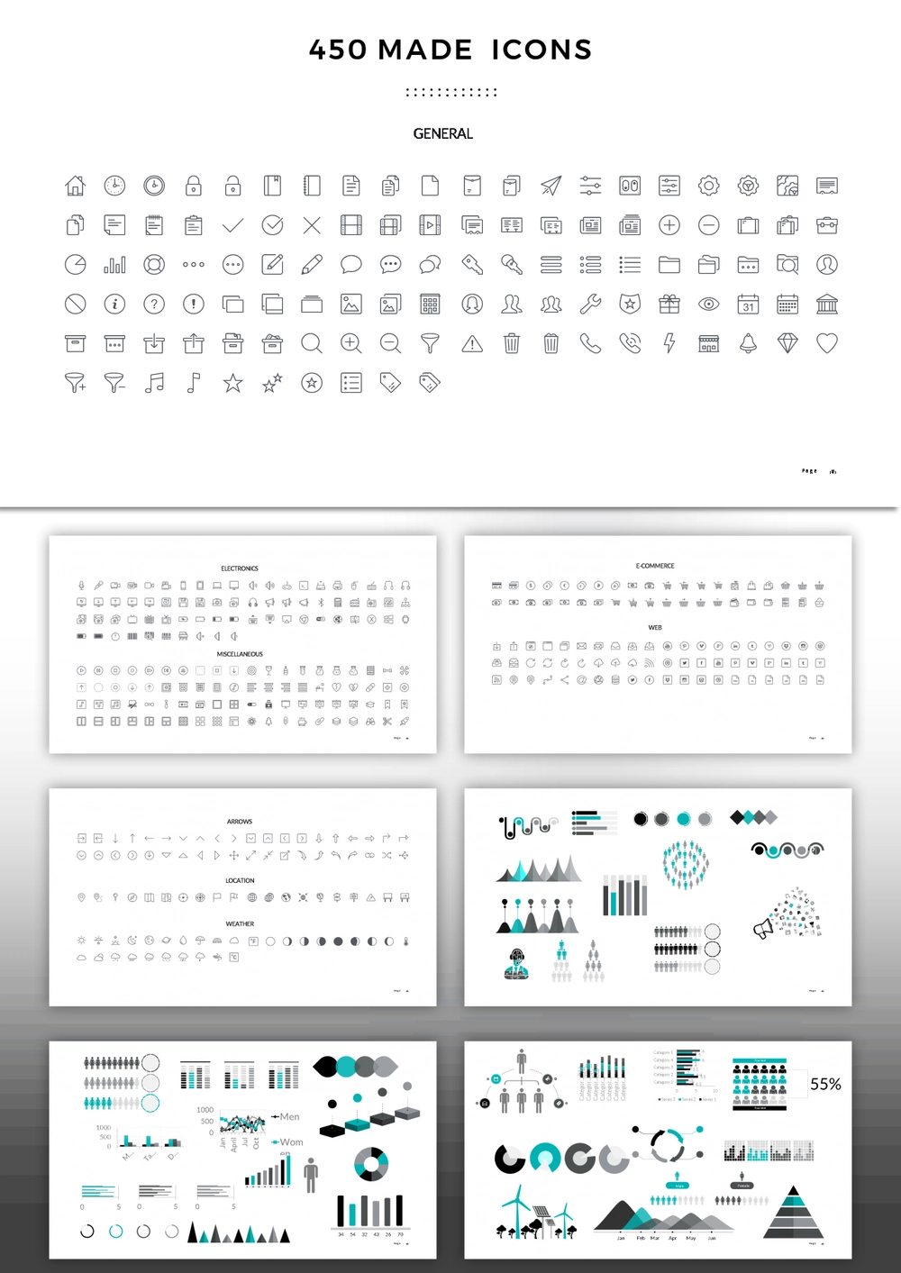 450个PPT专用矢量图标ICONS-免费下载-PPTer吧