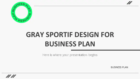 用于商业计划演示的灰色sportif设计PPT模板