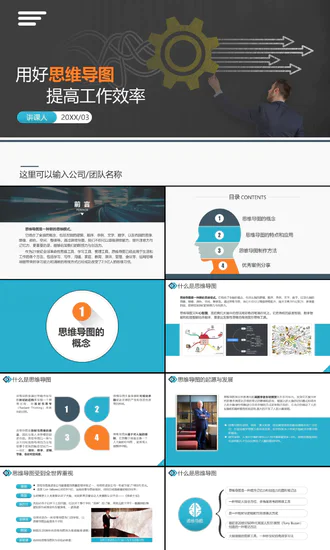 职业员工培训思维导图工作效率ppt课件