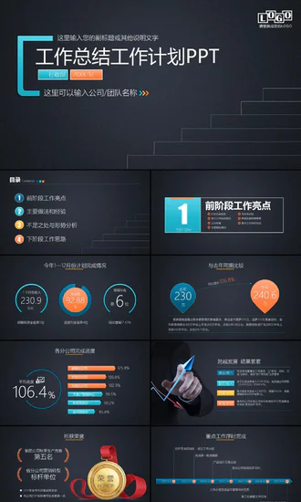 商务工作总结计划PPT模板