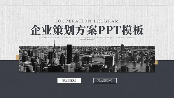 无色城市企业策划方案PPT模板