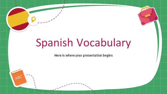 西班牙语词汇研讨会免费PPT模板