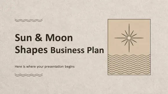太阳与月亮塑造商业计划演示文稿PPT模板