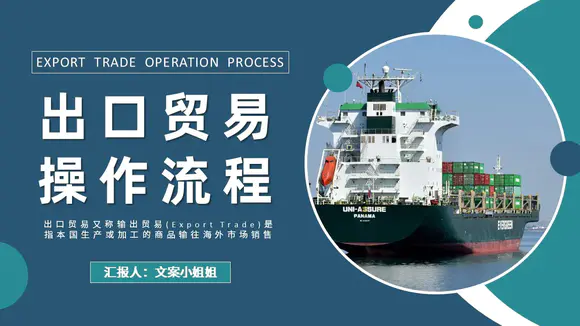 出口贸易操作流程海运PPT模板