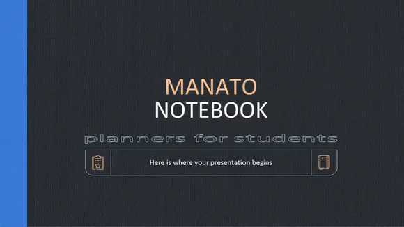 manato笔记本计划者，用于学生演示PPT模板