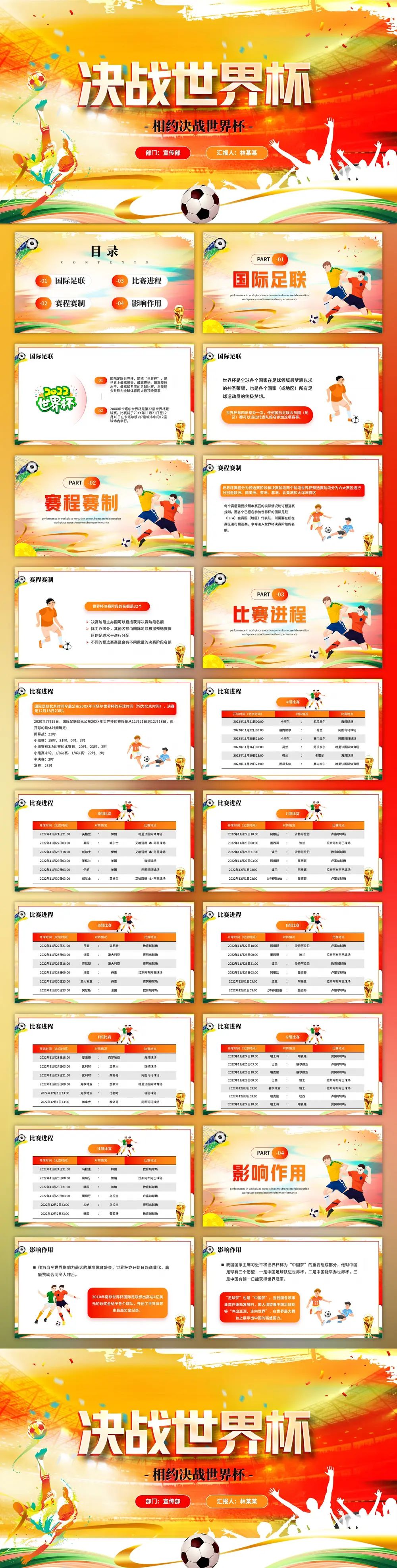 决战足球世界杯PPT模板预览图