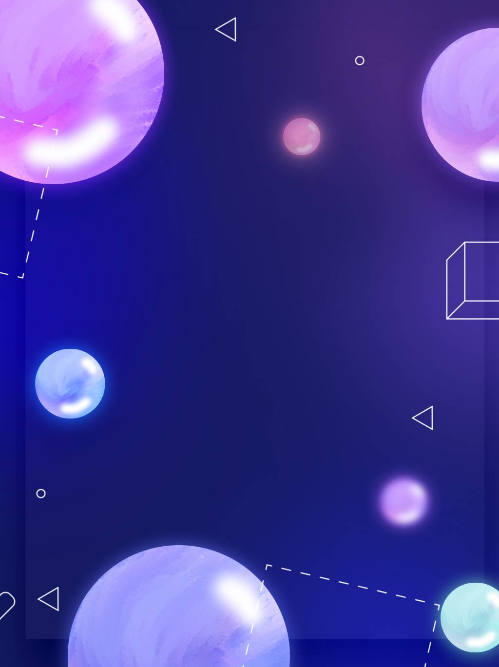 月亮自然装饰ppt背景图