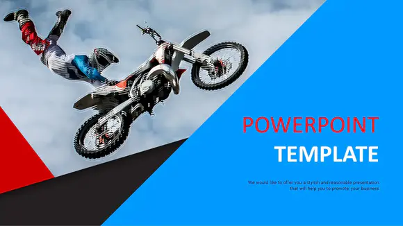 摩托车特技骑-免费Powerpoint模板设计