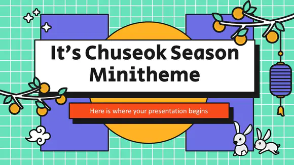 这是chuseok的季节！小型主题介绍PPT模板
