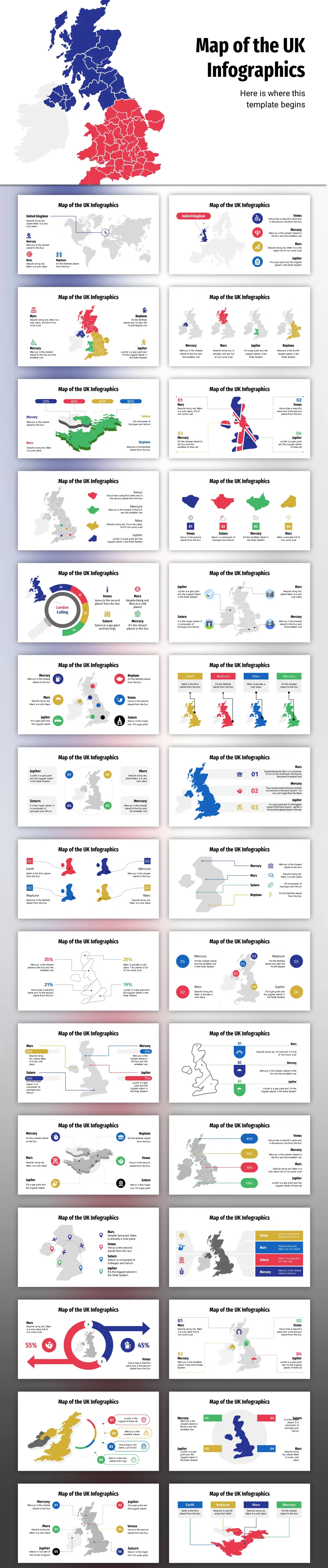 英国PPT图表地图