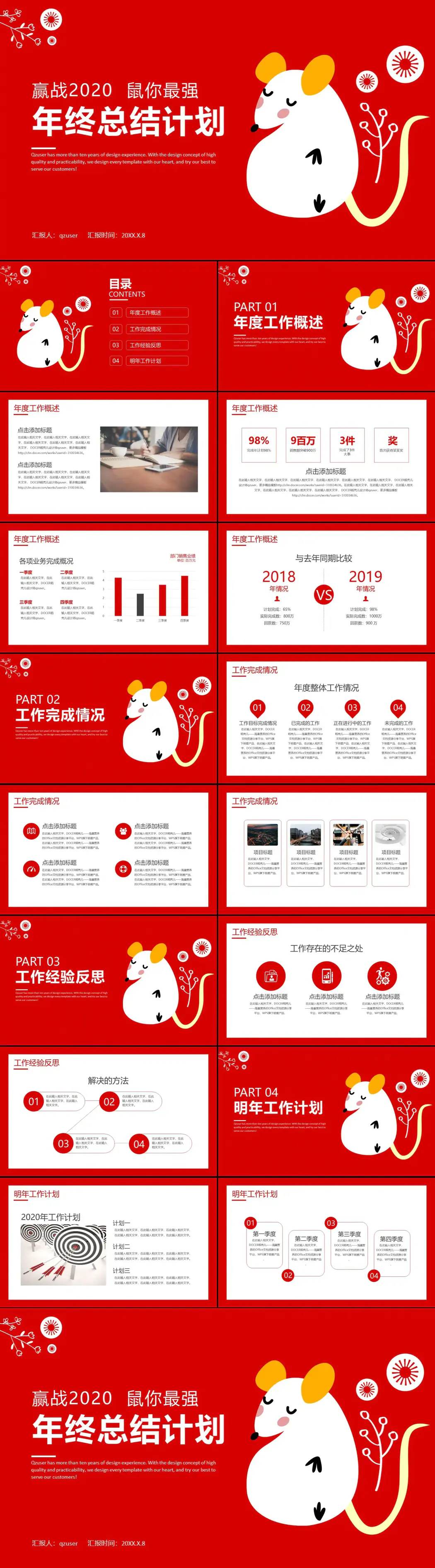 年终汇报总结计划PPT模板
