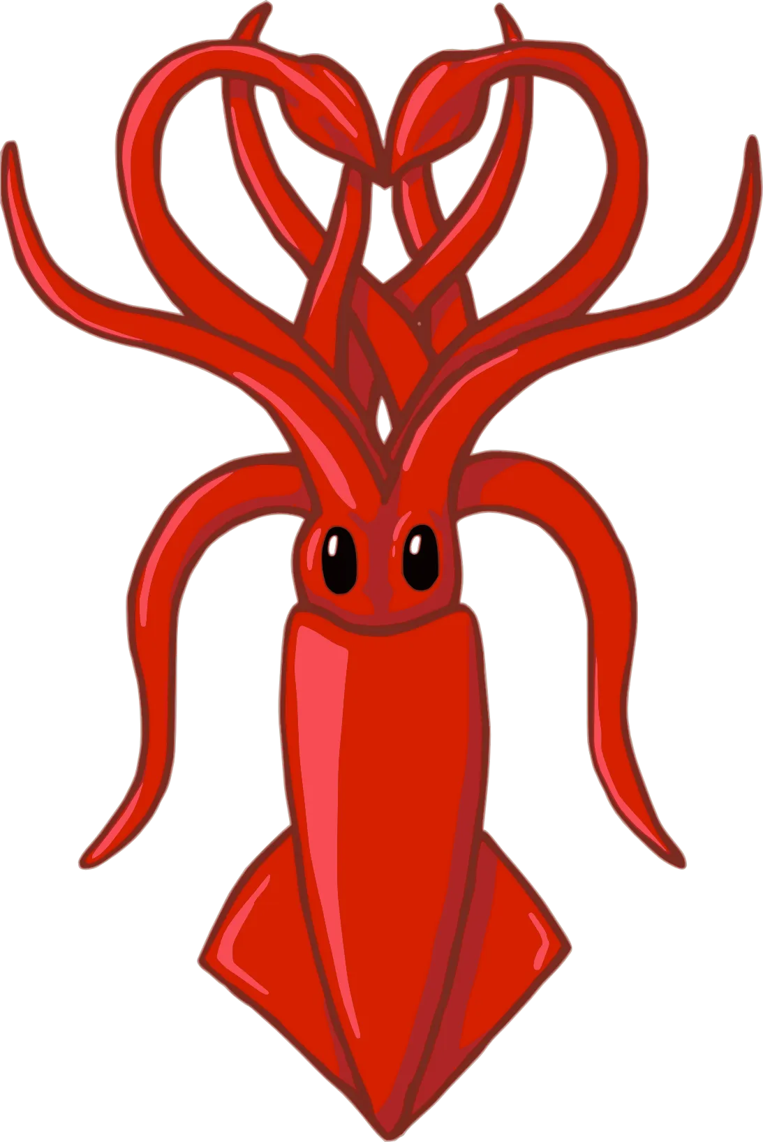 动物幸福卡通鱿鱼png