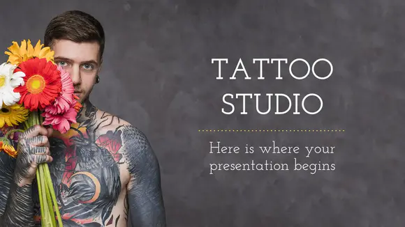 纹身工作室介绍会免费PPT模板