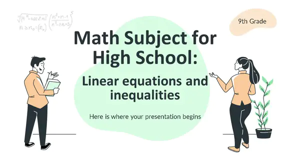 高中九年级数学科目：线性方程和不等式演示PPT模板