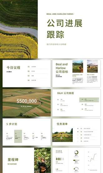 目标和项目计划进展跟踪PPT模板
