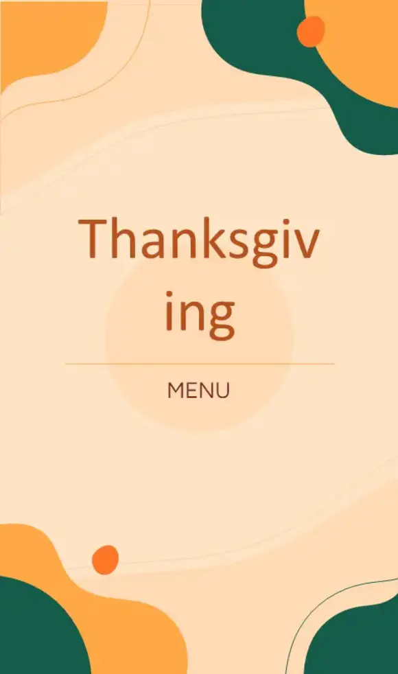 感恩节的餐厅菜单手机专用竖版PPT模板