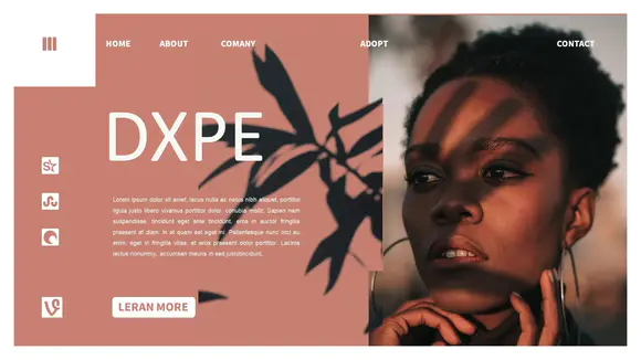 粉色网页风欧美黑人女性时尚品牌公司PPT模板