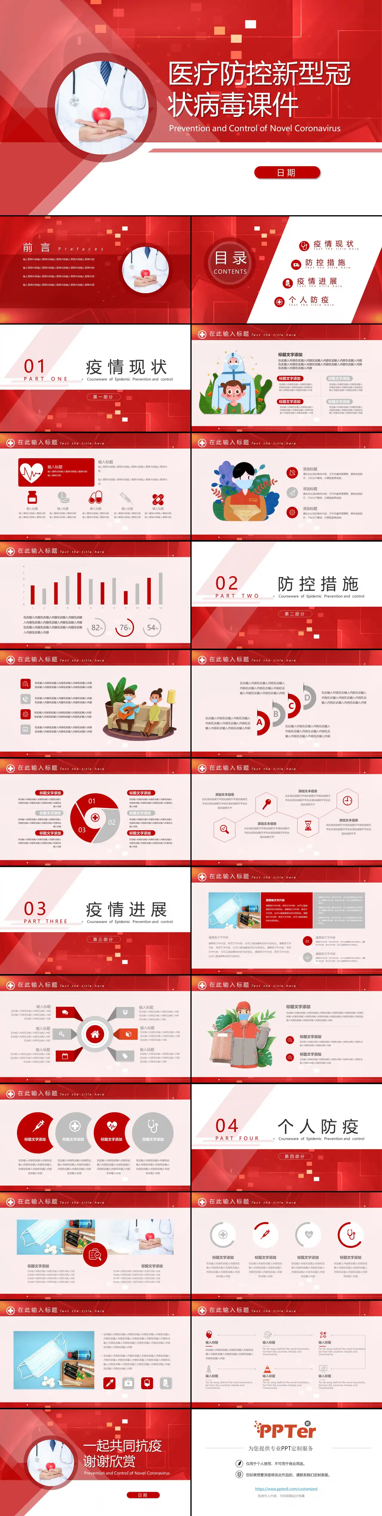 医疗防控新型冠状病毒PPT模版预览图