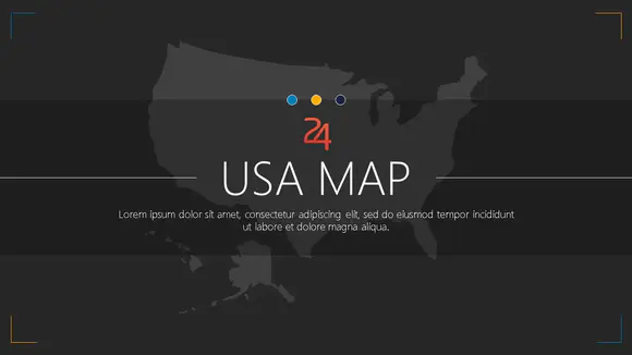 美国地图powerpoint模板